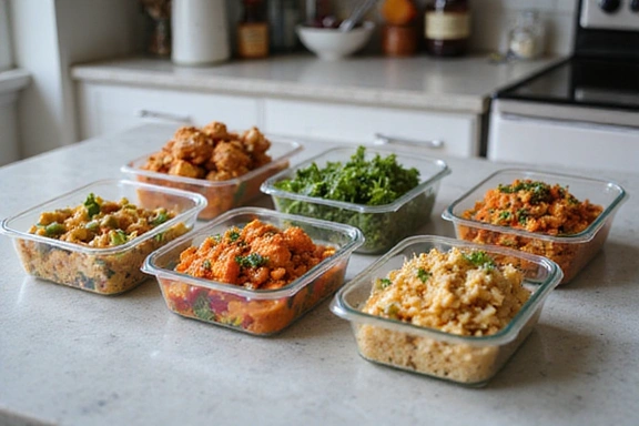 Delicious and healthy meal prep containers