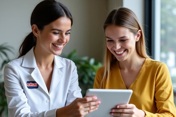 Nutritionist consulting with a client, showing personalized approach.